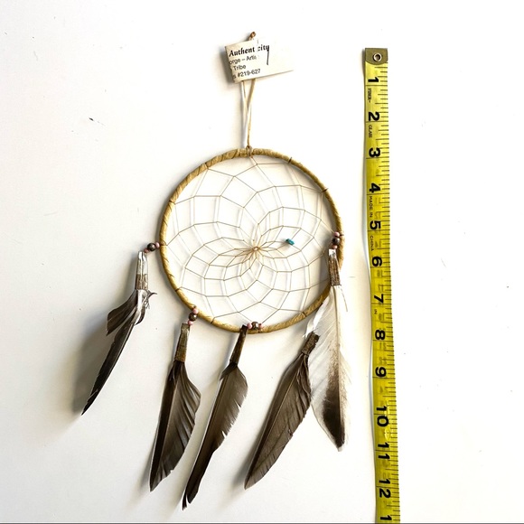 Handmade Native American Dreamcatchers set of 4 feathers leather beads - Picture 5 of 8